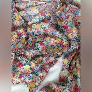 Zara crop blouse colorful